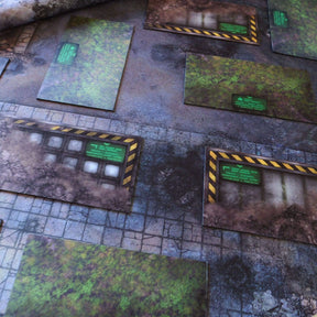 Zone de terrain "Forests + Buildings" Layout WTC40k - 17 pièces game mat battle mats play mats tapis jeu crank-wargame